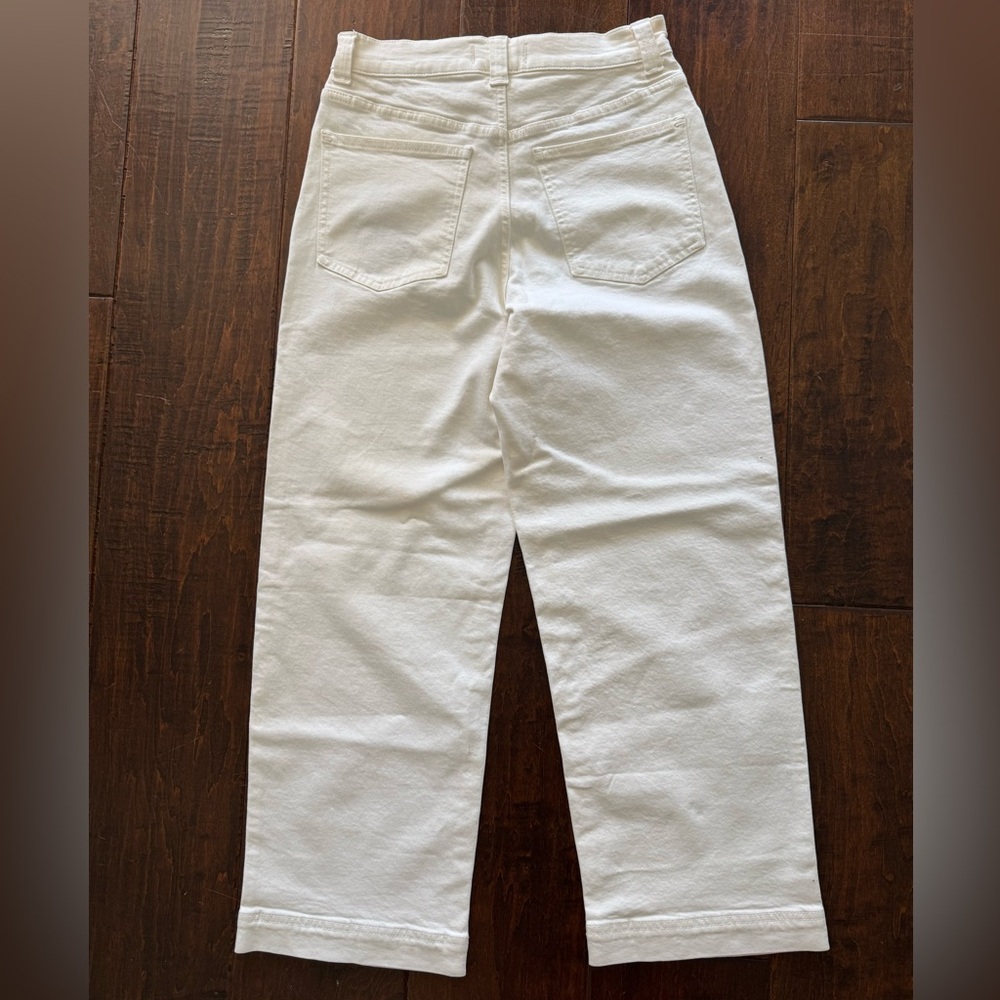 NWT Madewell Women’s Size 26 Perfect Vintage Wide-Leg Crop Jean Tile White - Picture 4 of 7